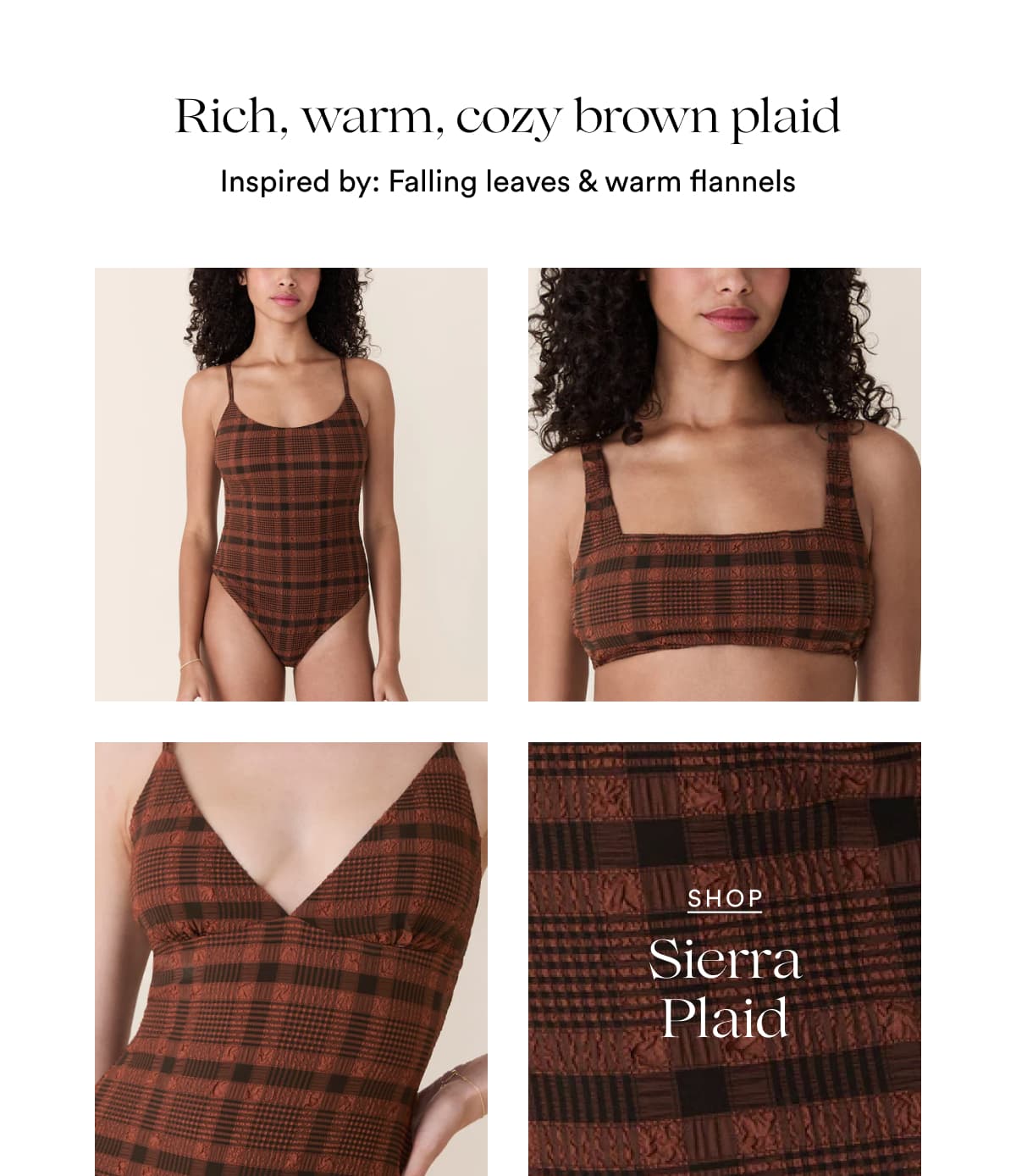 Rich, warm, cozy brown plaid | Inspired by: Falling leaves & warm flannels | SHOP Sierra Plaid