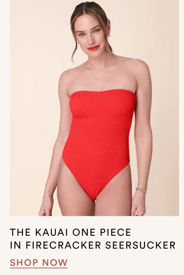 The Kauai One piece  in firecracker SEERSUCKER | SHOP NOW