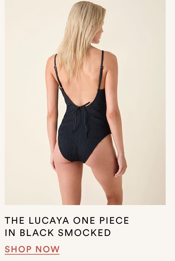 THE LUCAYA ONE PIECE IN BLACK SMOCKED | SHOP NOW