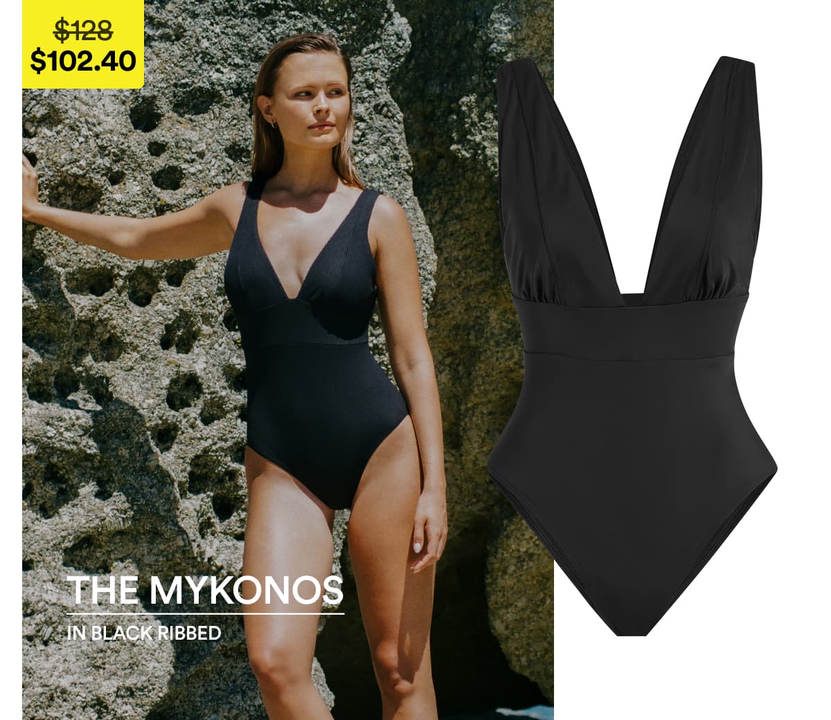 THE MYKONOS IN BLACK RIBBED