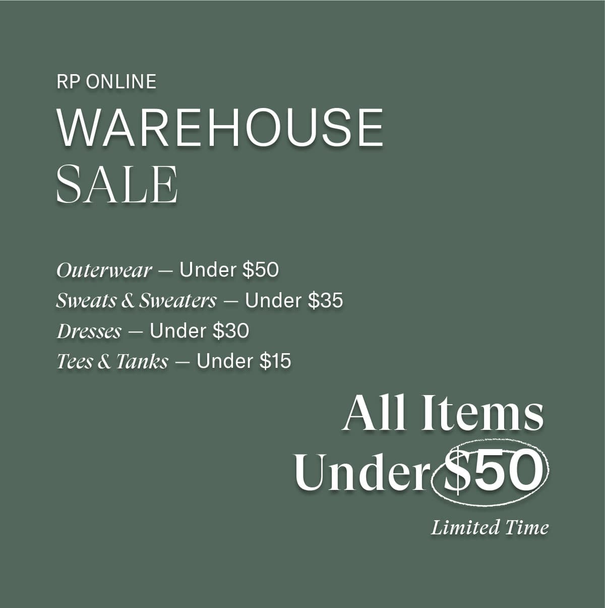 Warehouse Sale
