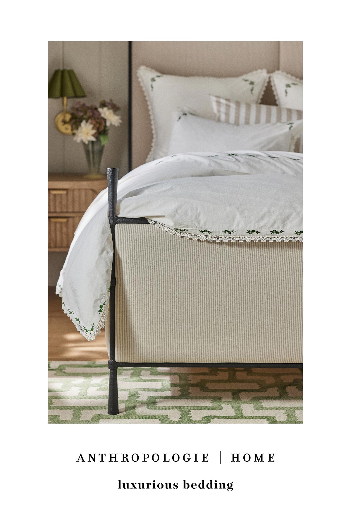 anthropologie home, luxurious bedding