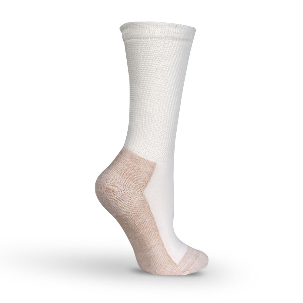 three-quarter view of ROOMY Socks - Acrylic Diabetic Sock with Copper