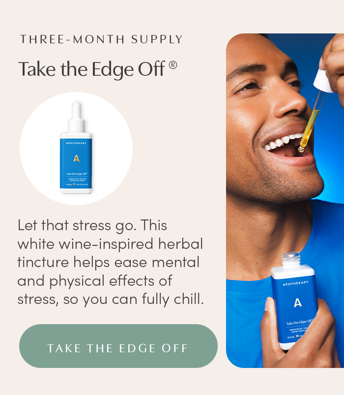 Let that stress go. This white wine-inspired herbal tincture helps ease mental and physical effects of stress, so you can fully chill.