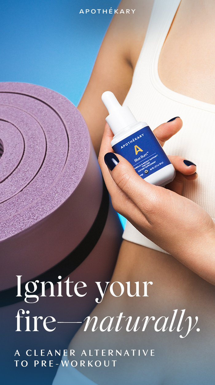 Ignite your fire - naturally. Pre-workout supplements have recently gained popularity for boosting energy at the gym, but research on their effectiveness is rather limited. Blue Burn™, our new tincture for metabolic health and workout support, features herbs that have been scientifically studied for increased energy, less muscle soreness, and increased muscle mass. 