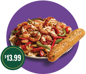 New Blackened Shrimp & Andouille Sausage Penne for $13.99