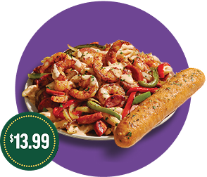 New Blackened Shrimp & Andouille Sausage Penne for $13.99