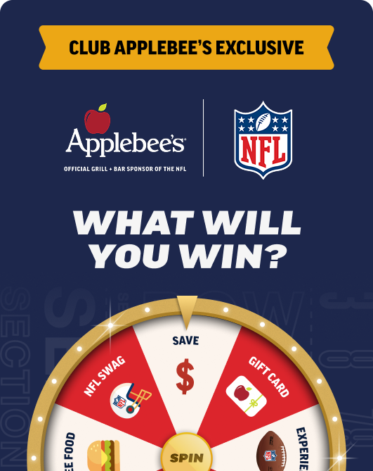 Club Applebee’s Exclusive: What Will You Win? Applebee’s Offical Grill + Sponsor of the NFL