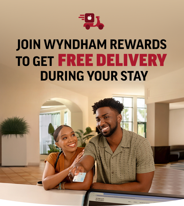 Join Wyndham Rewards to get free delivery during your stay.