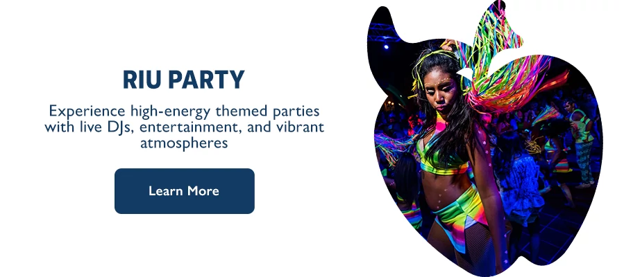 RIU Party Experience high-energy themed parties with live DJs, entertainment, and vibrant atmospheres