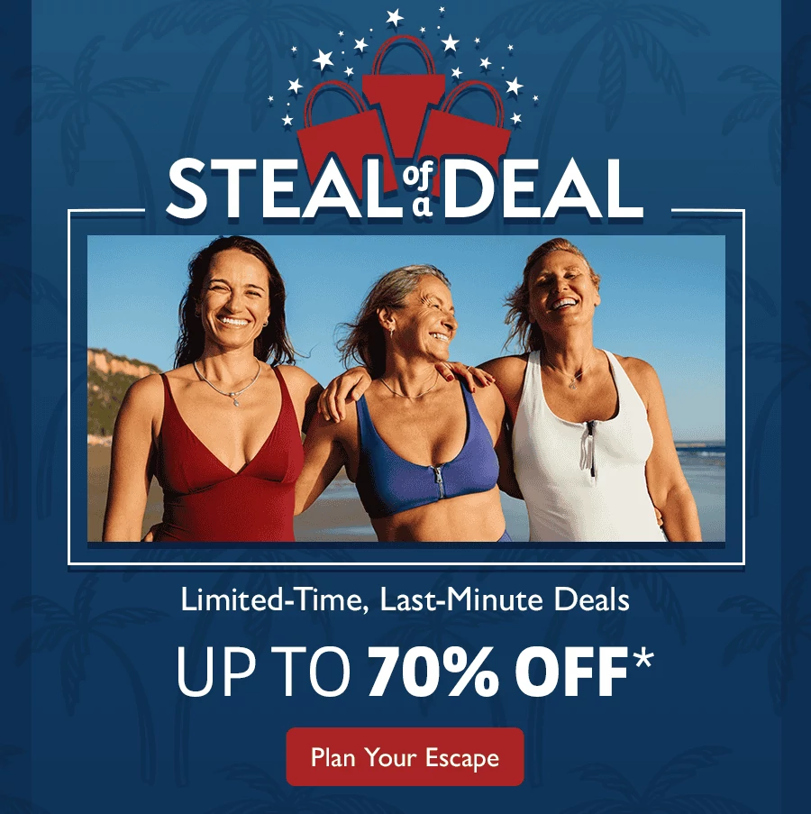Steal of a Deal. Limited-Time, Last Minute Deals. Up to 70% OFF*. Plan Your Escape.