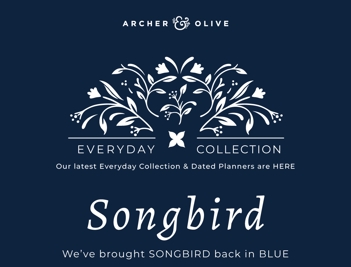 Our songbird notebook in blue
