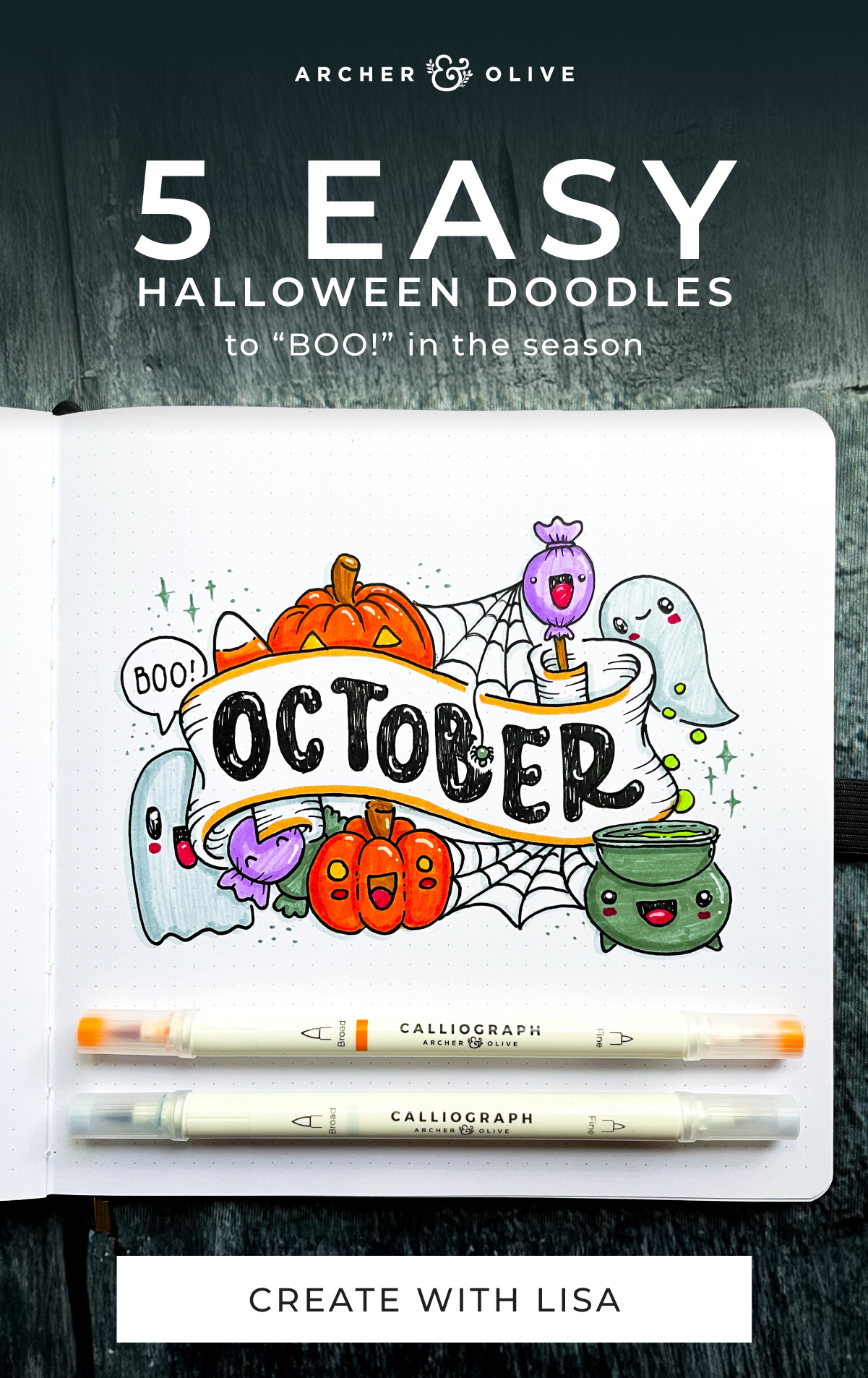5 easy halloween doodles