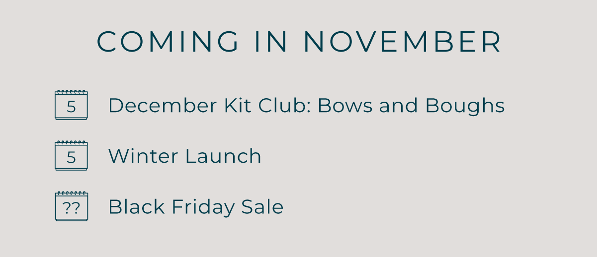 Coming in November 