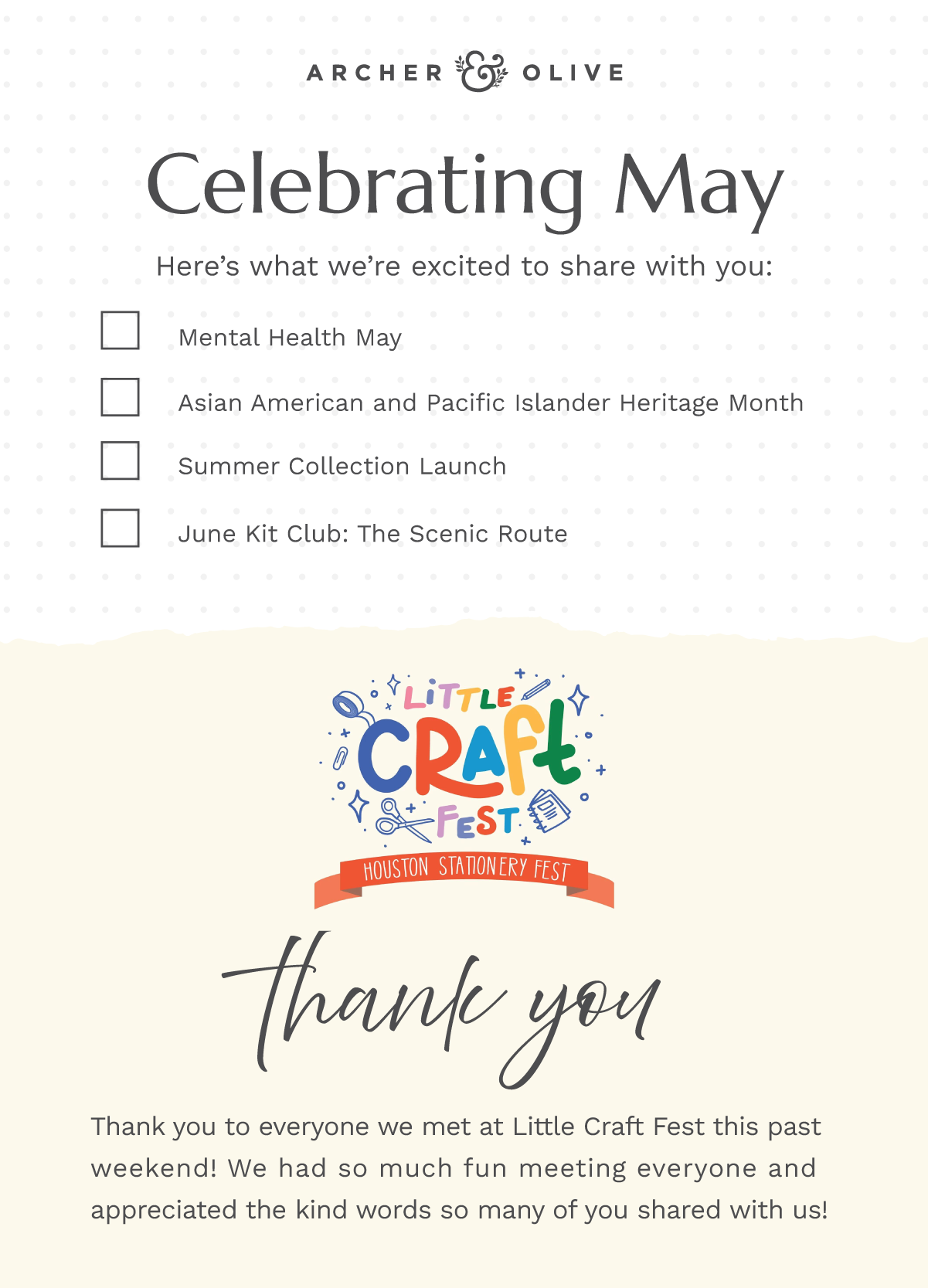 Celebrating May