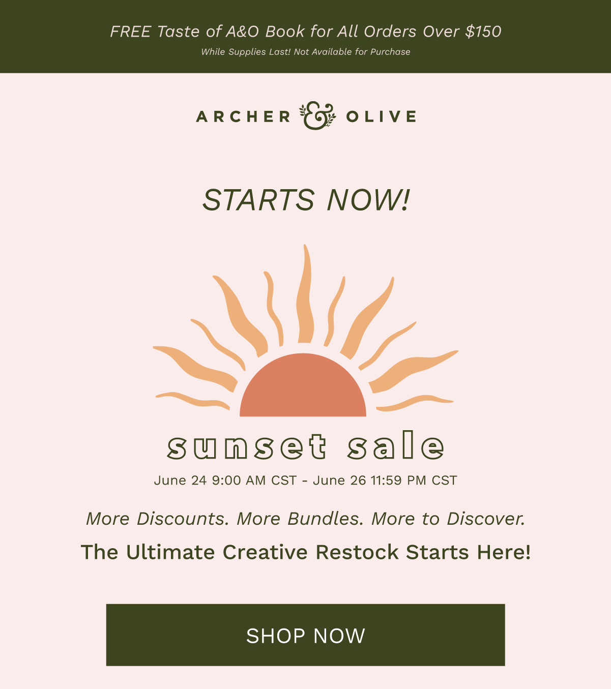 Sunset Sale Starts Now!