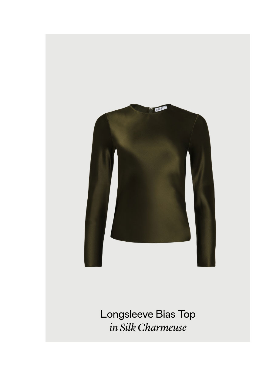 Longsleeve Bias Top in Silk Charmeuse