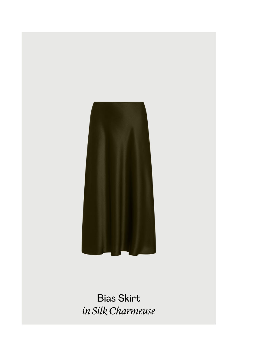 Bias Skirt in Silk Charmeuse