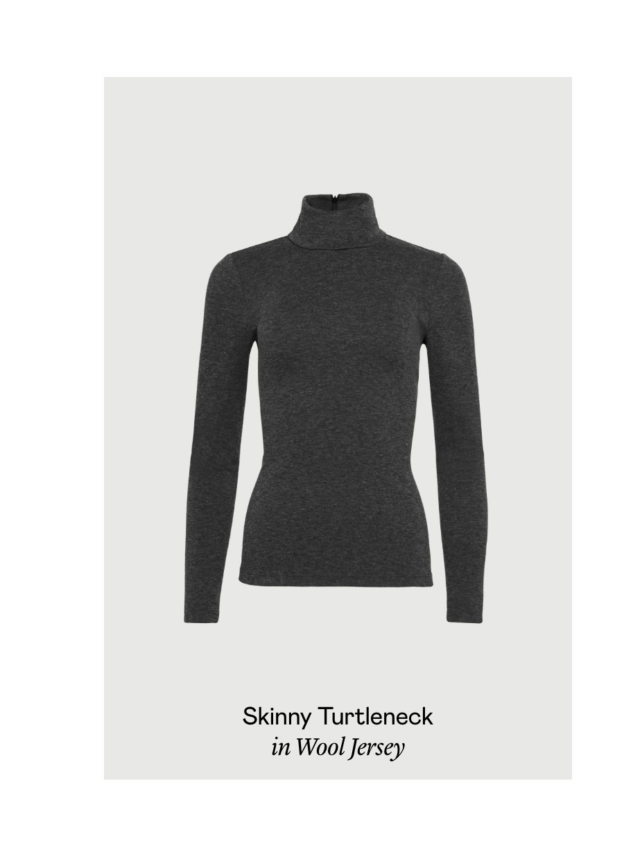 Skinny Turtleneck in Wool Jersey