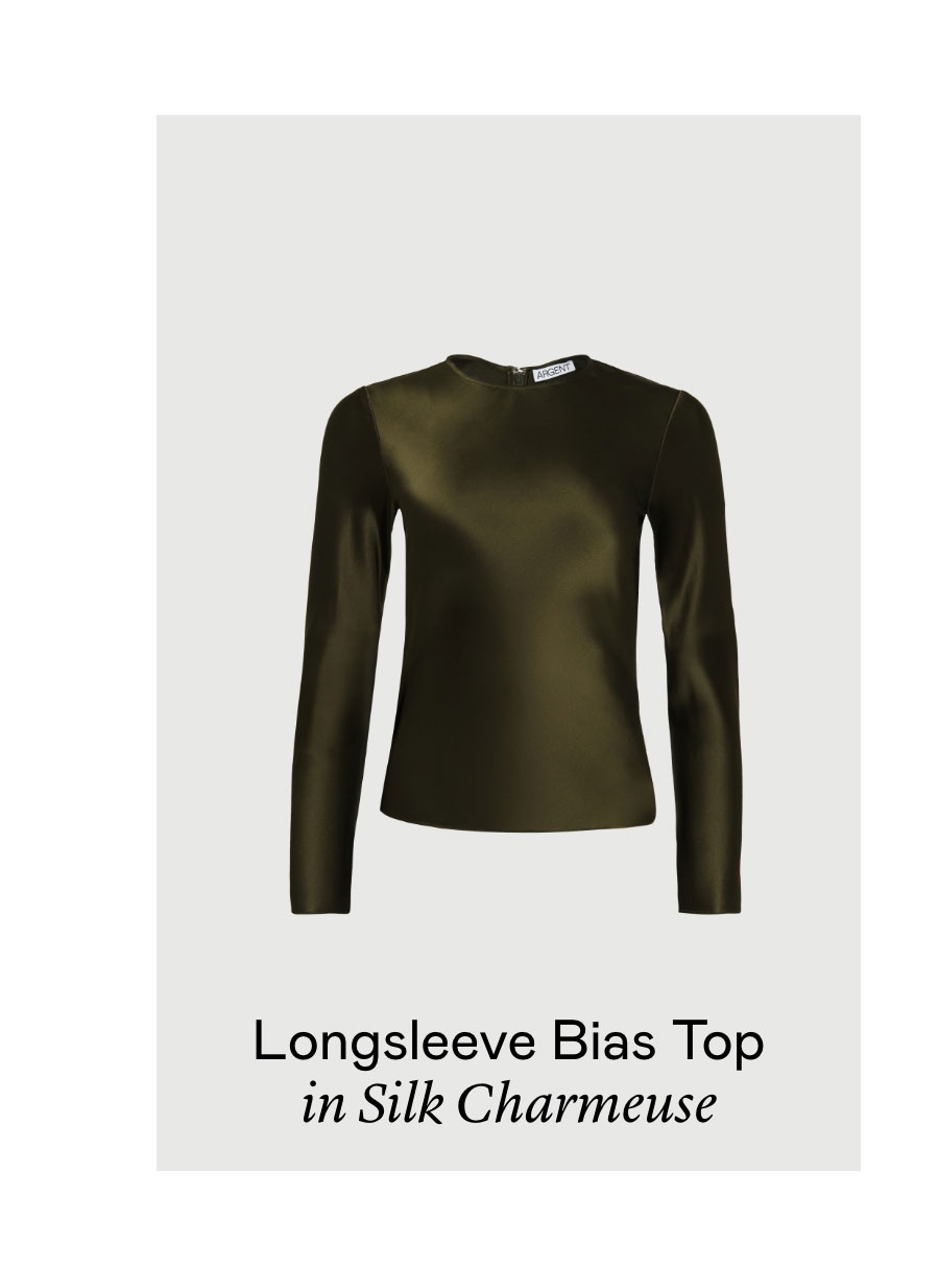 Longsleeve Bias Top in Silk Charmeuse