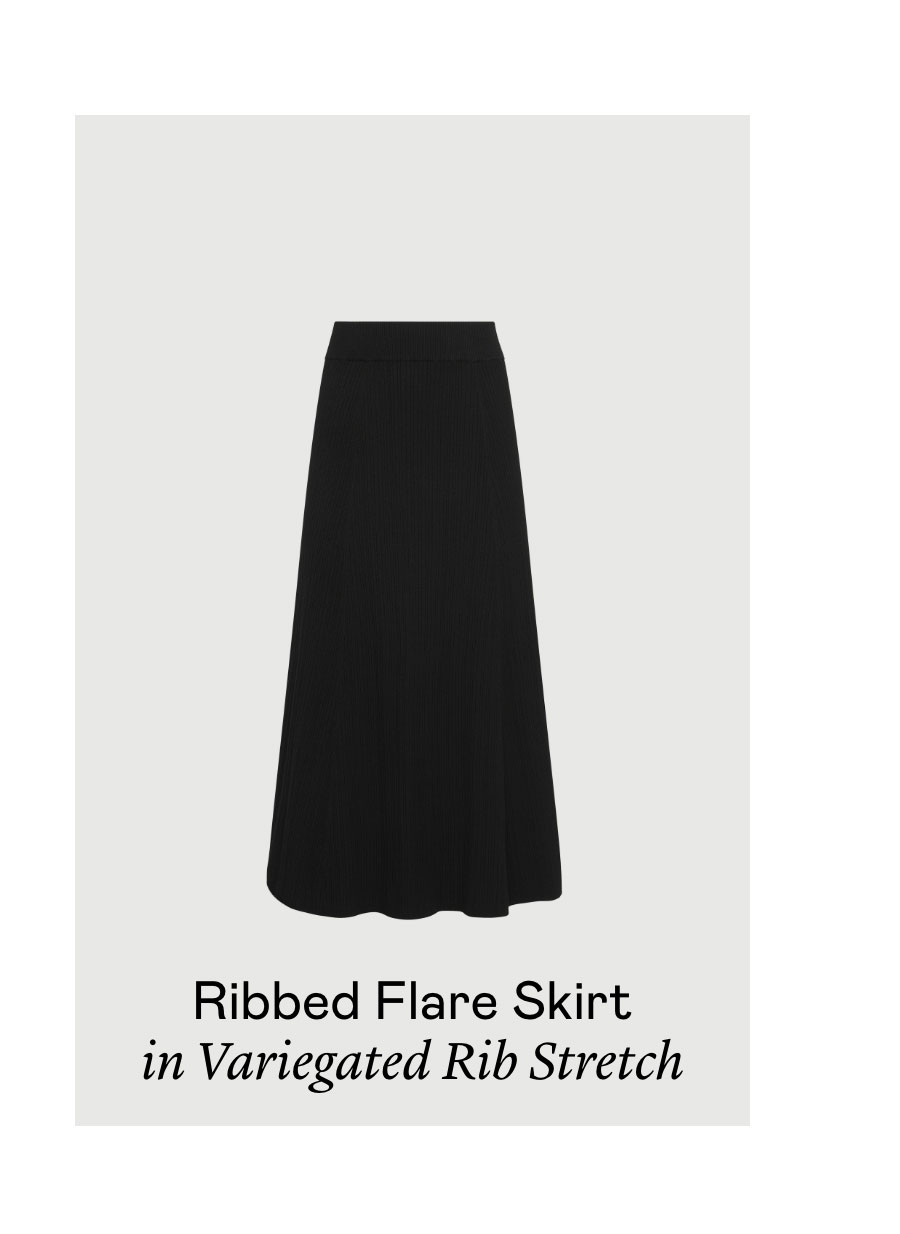 Ribbed Flare Skirt in Variegated Rib Stretch