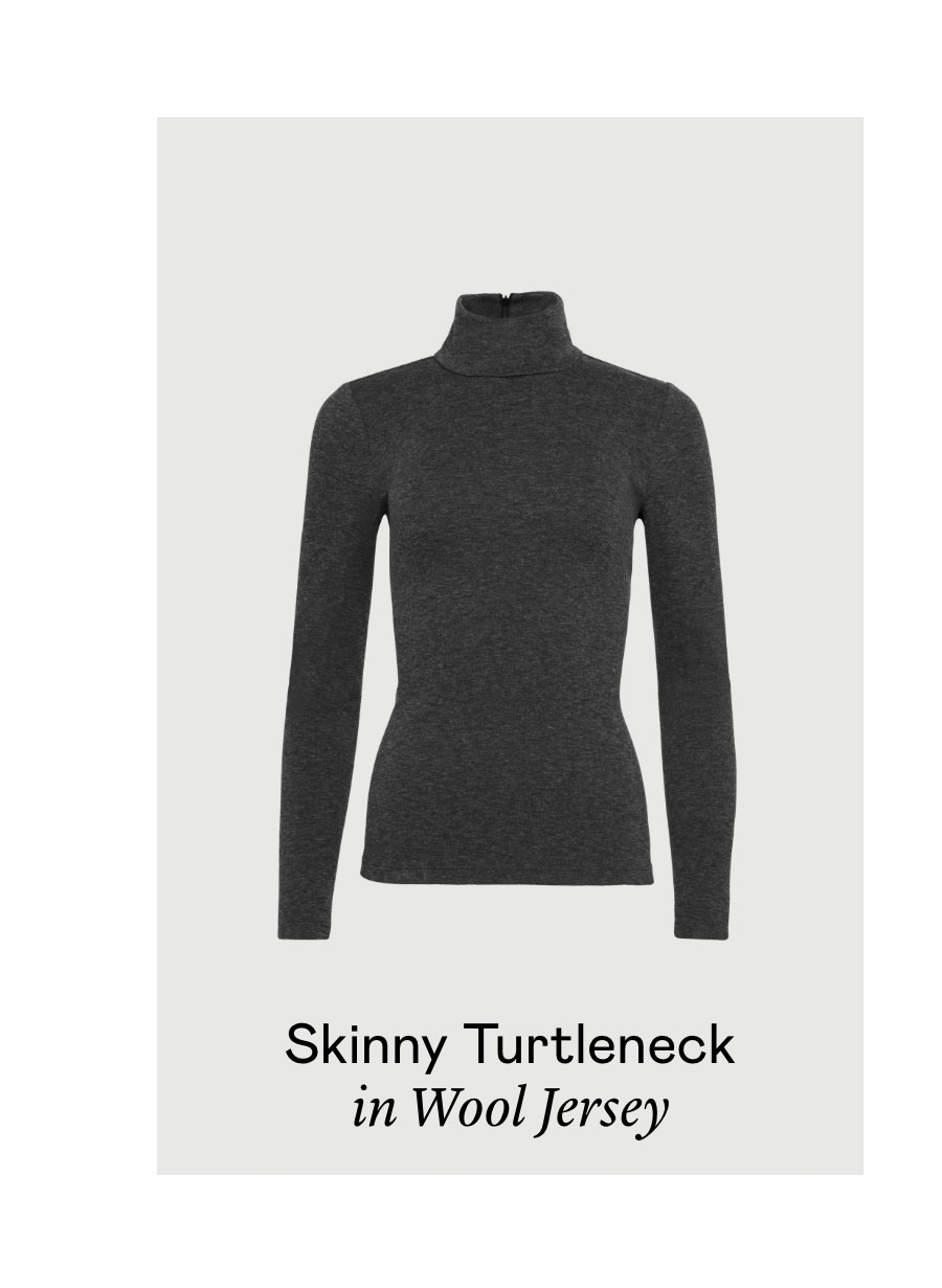 Skinny Turtleneck in Wool Jersey
