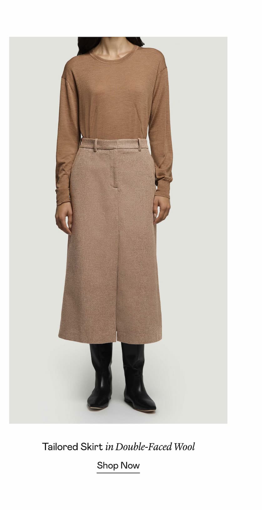 Tailored Skirt in Double-Faced Wool