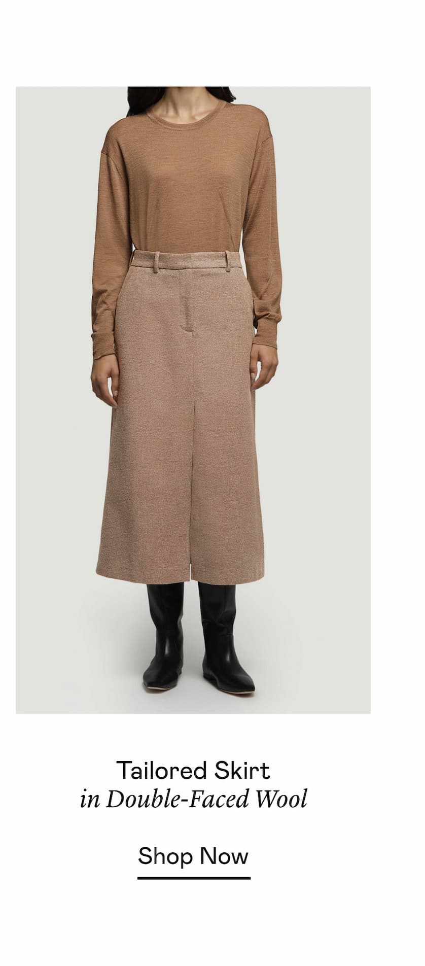 Tailored Skirt in Double-Faced Wool