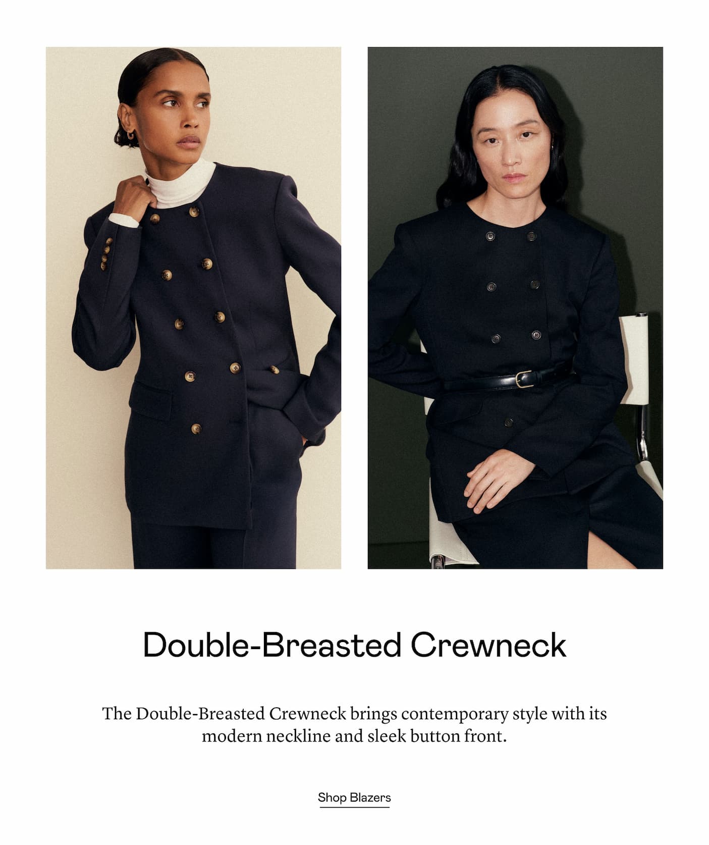 Double-Breasted Crewneck