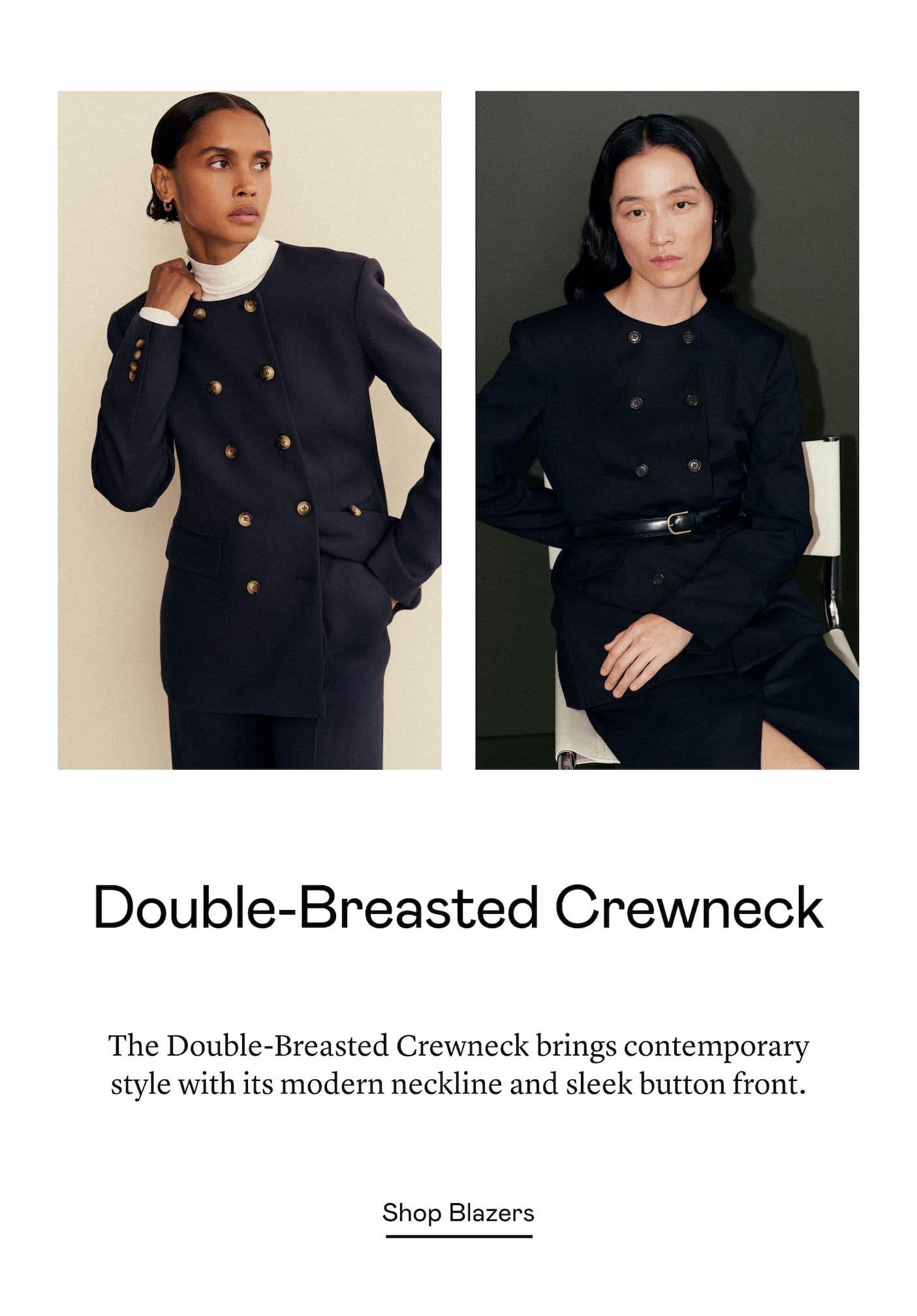 Double-Breasted Crewneck