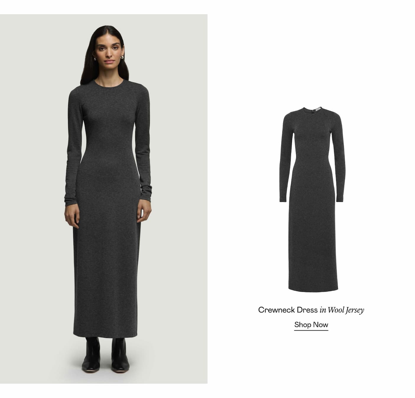 Crewneck Dress in Wool Jersey