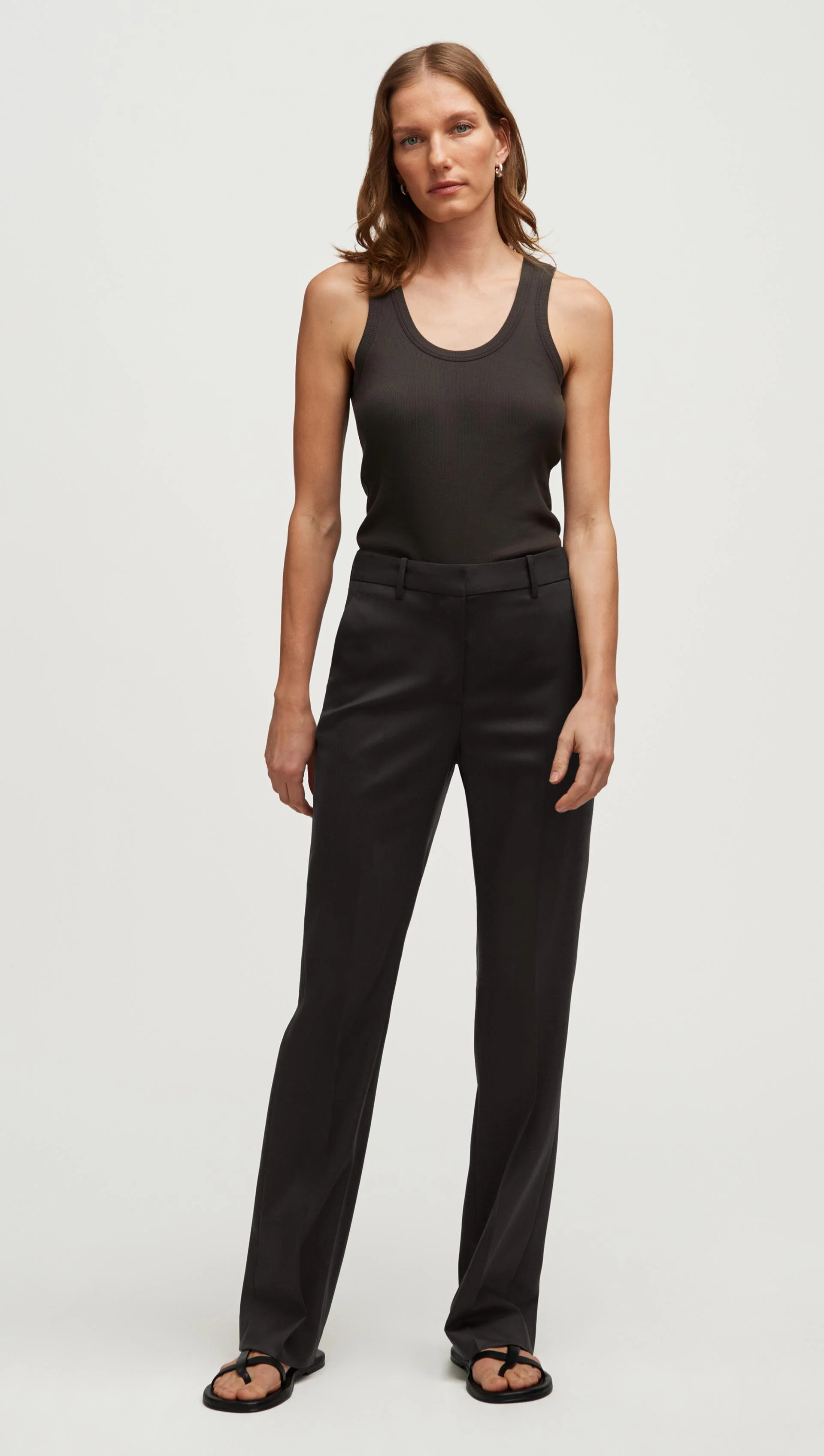 Image of Straight Leg Trouser in Seasonless Wool | Smoke