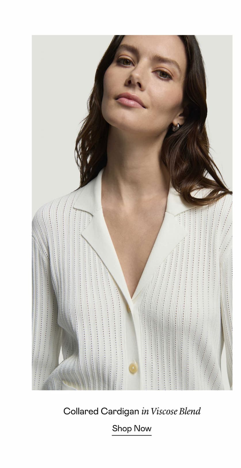 Collared Cardigan in Viscose Blend