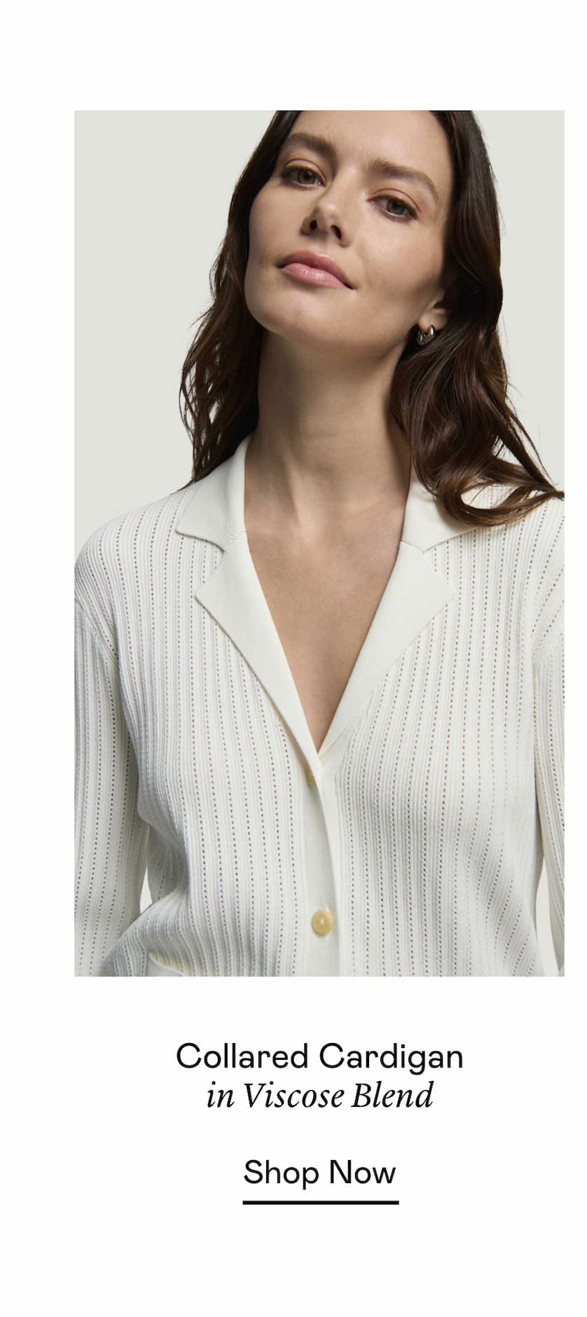 Collared Cardigan in Viscose Blend