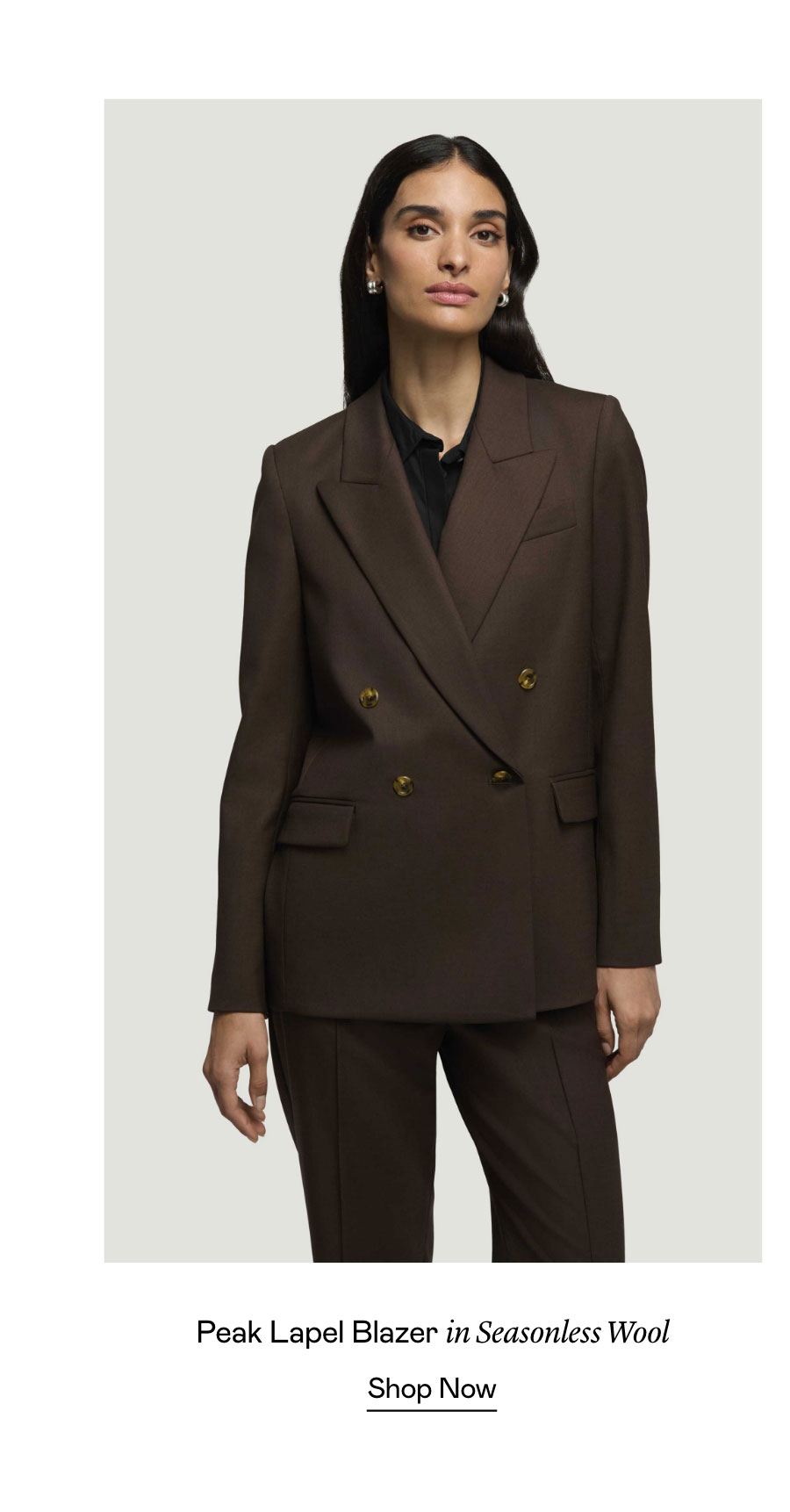 Peak Lapel Blazer in Seasonless Wool