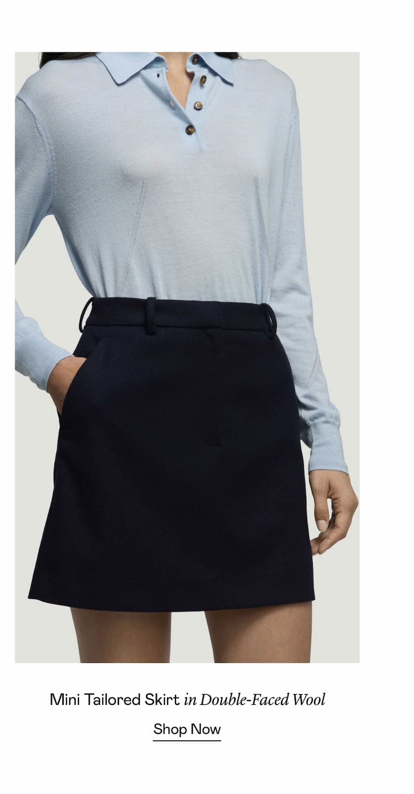 Mini Tailored Skirt in Double-Faced Wool