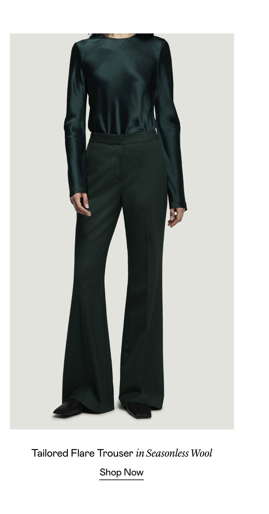 Tailored Flare Trouser in Seasonless Wool