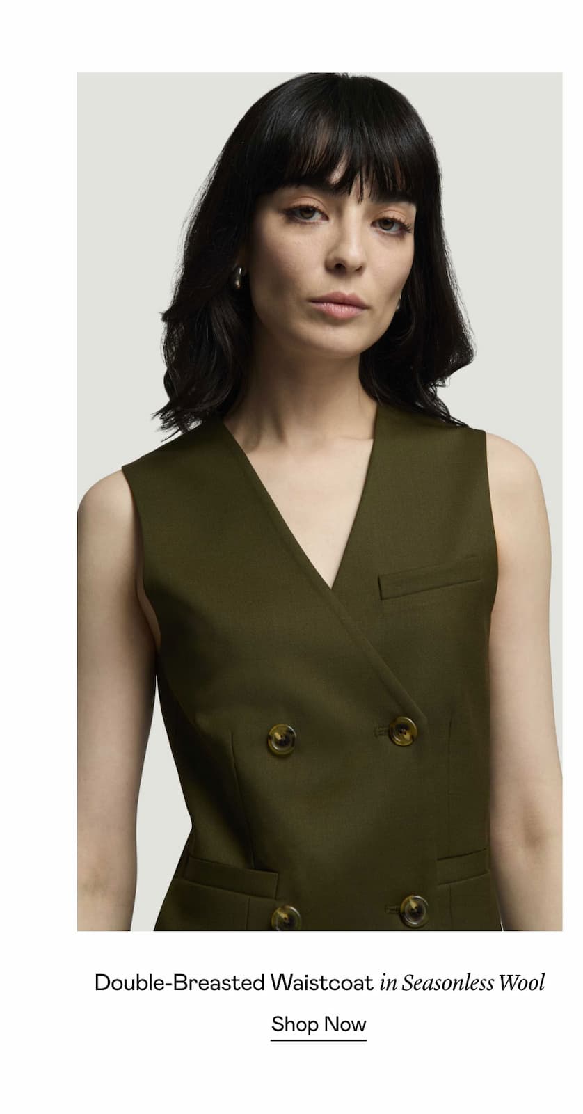 Double-Breasted Waistcoat in Seasonless Wool