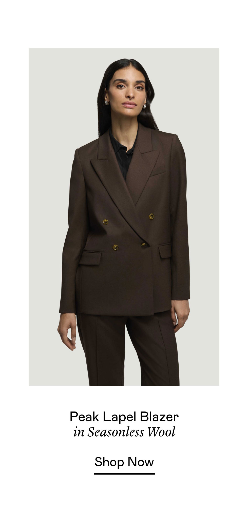 Peak Lapel Blazer in Seasonless Wool