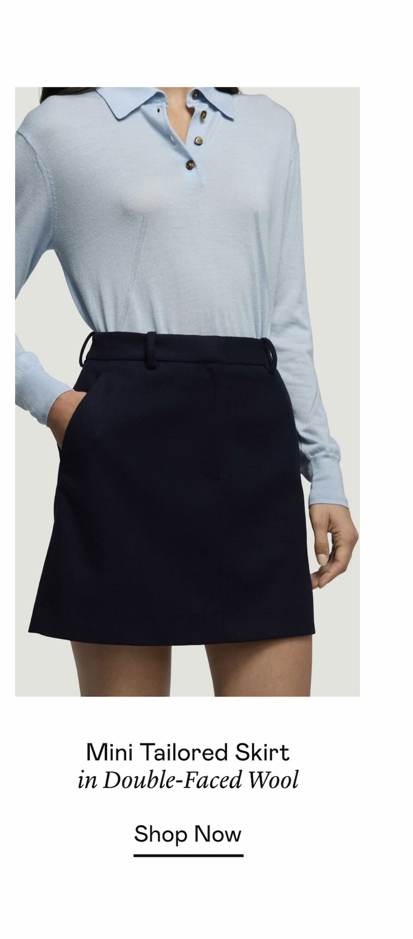 Mini Tailored Skirt in Double-Faced Wool