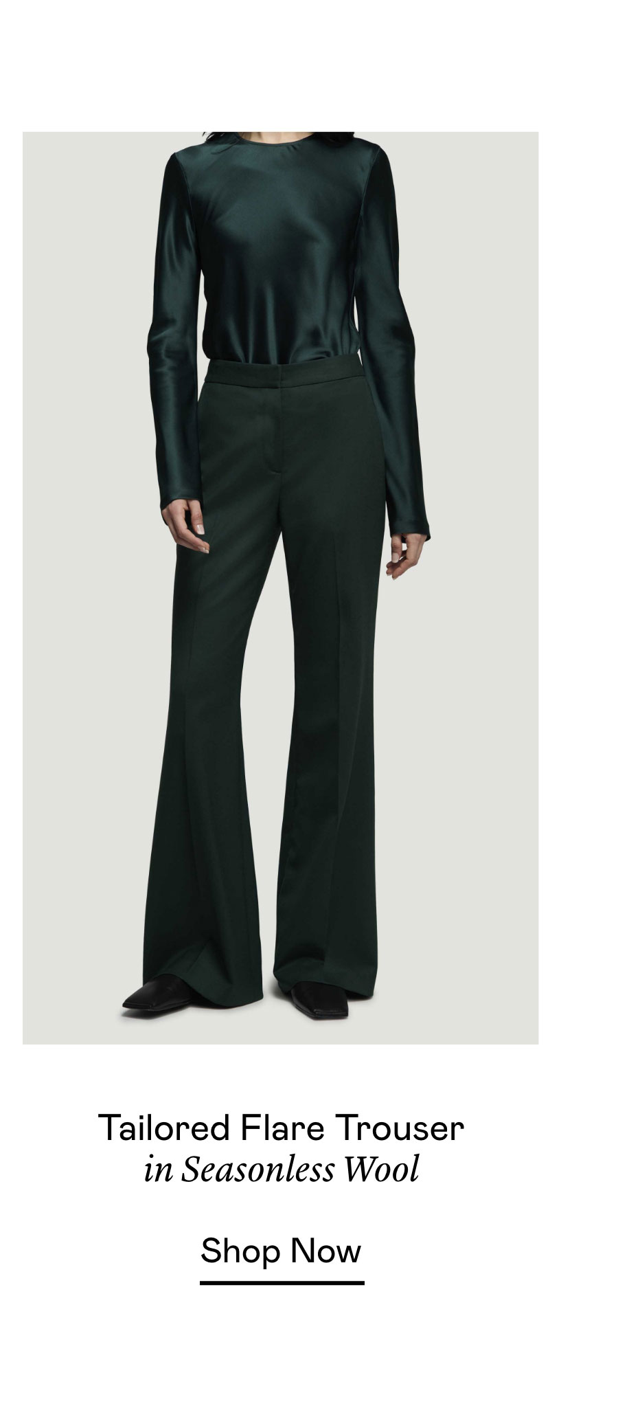 Tailored Flare Trouser in Seasonless Wool