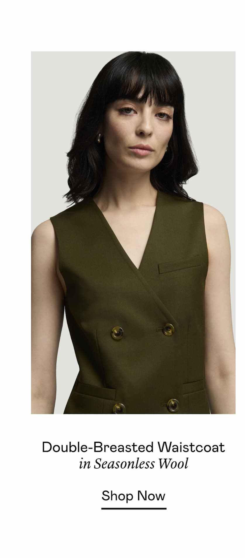 Double-Breasted Waistcoat in Seasonless Wool
