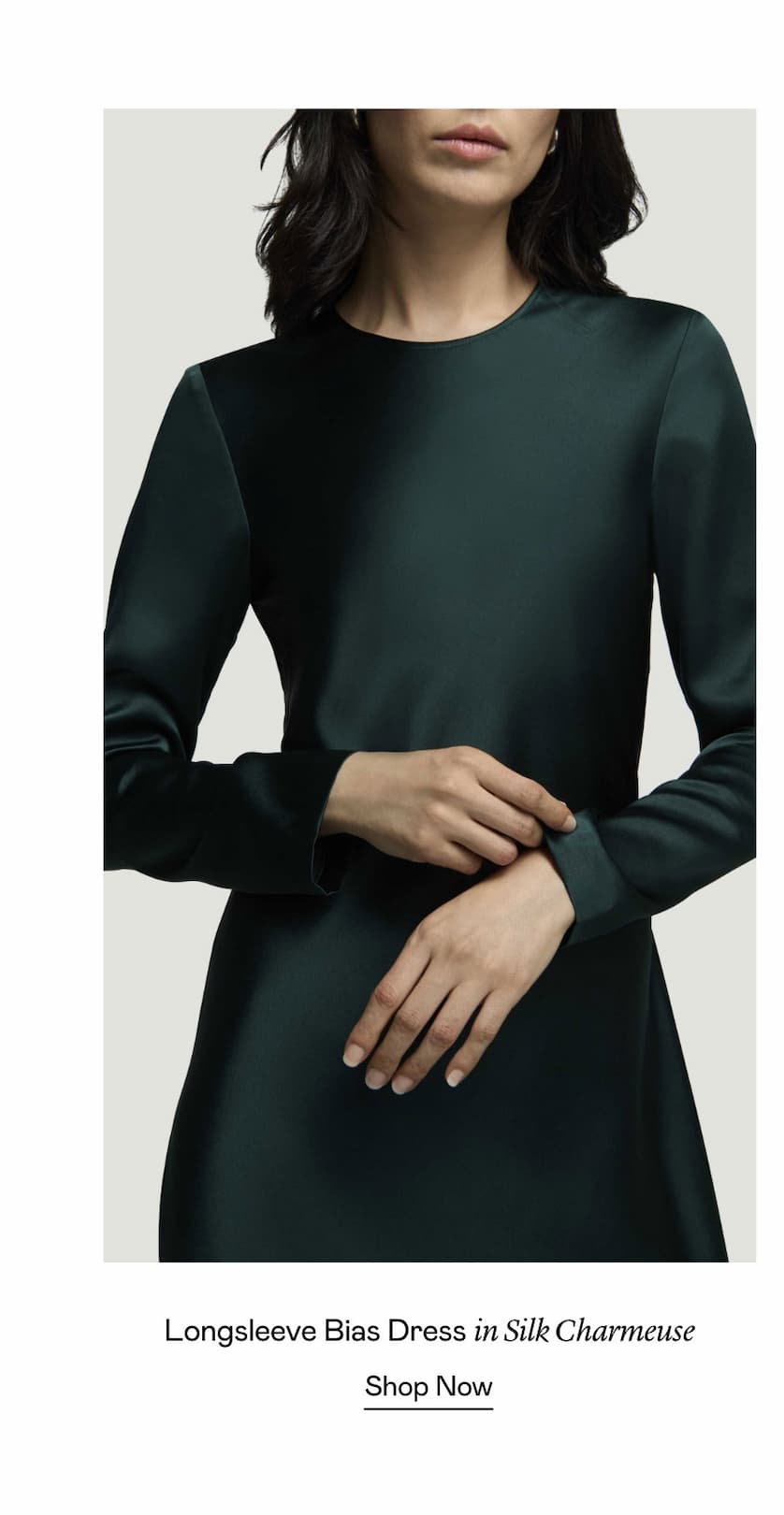 Longsleeve Bias Dress in Silk Charmeuse