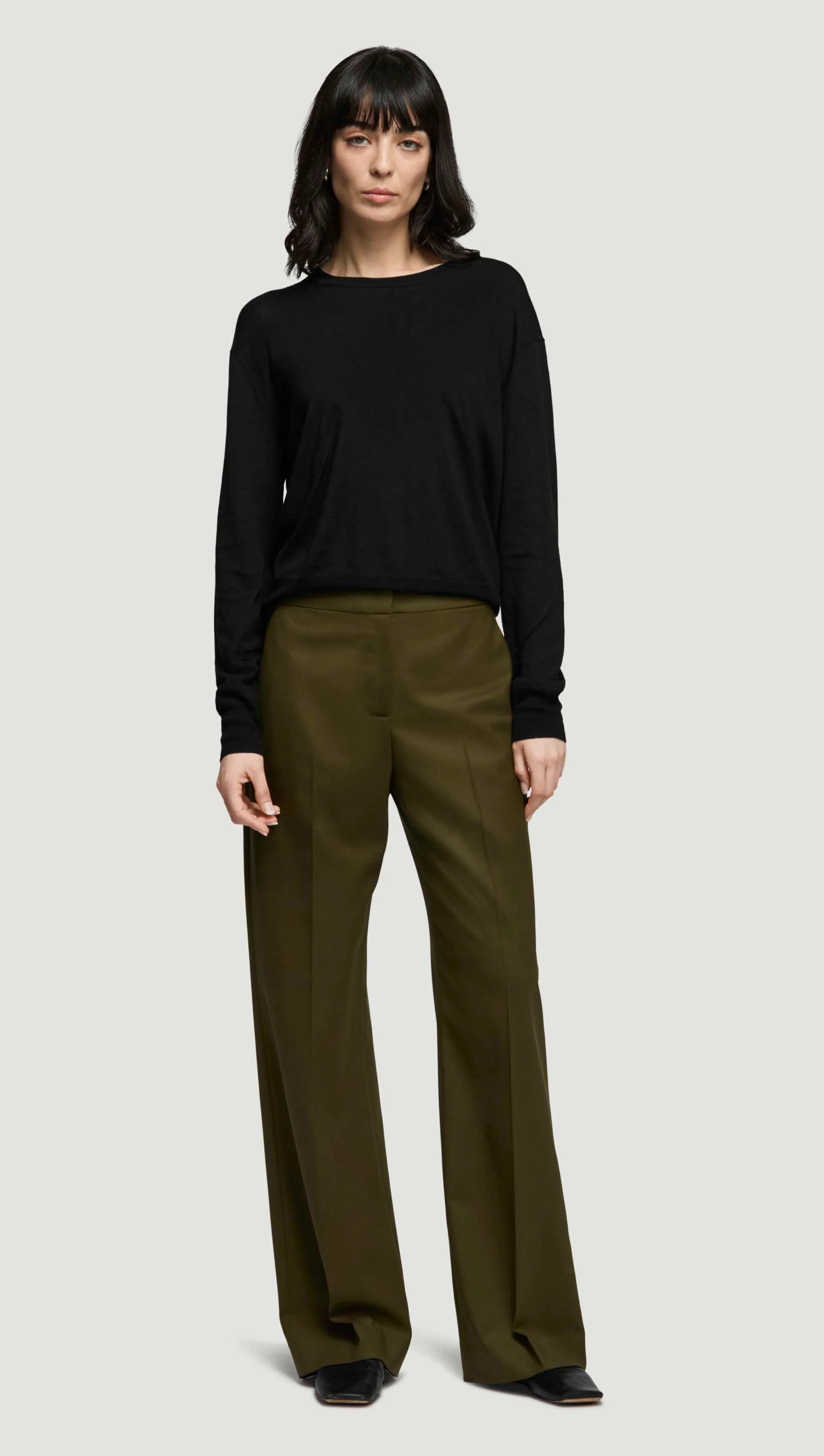 Image of Wide Leg Trouser in Seasonless Wool | Basil