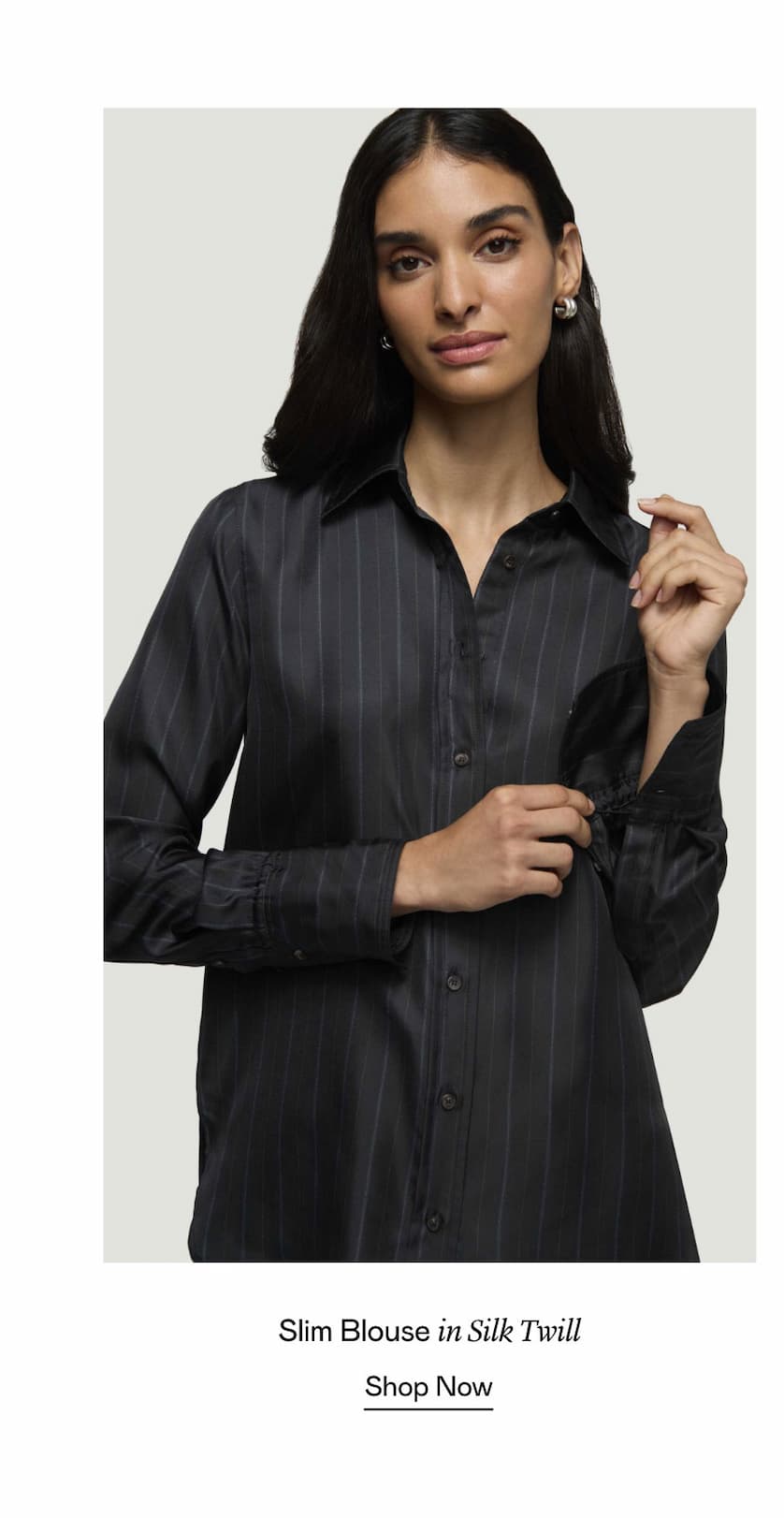 Slim Blouse in Silk Twill