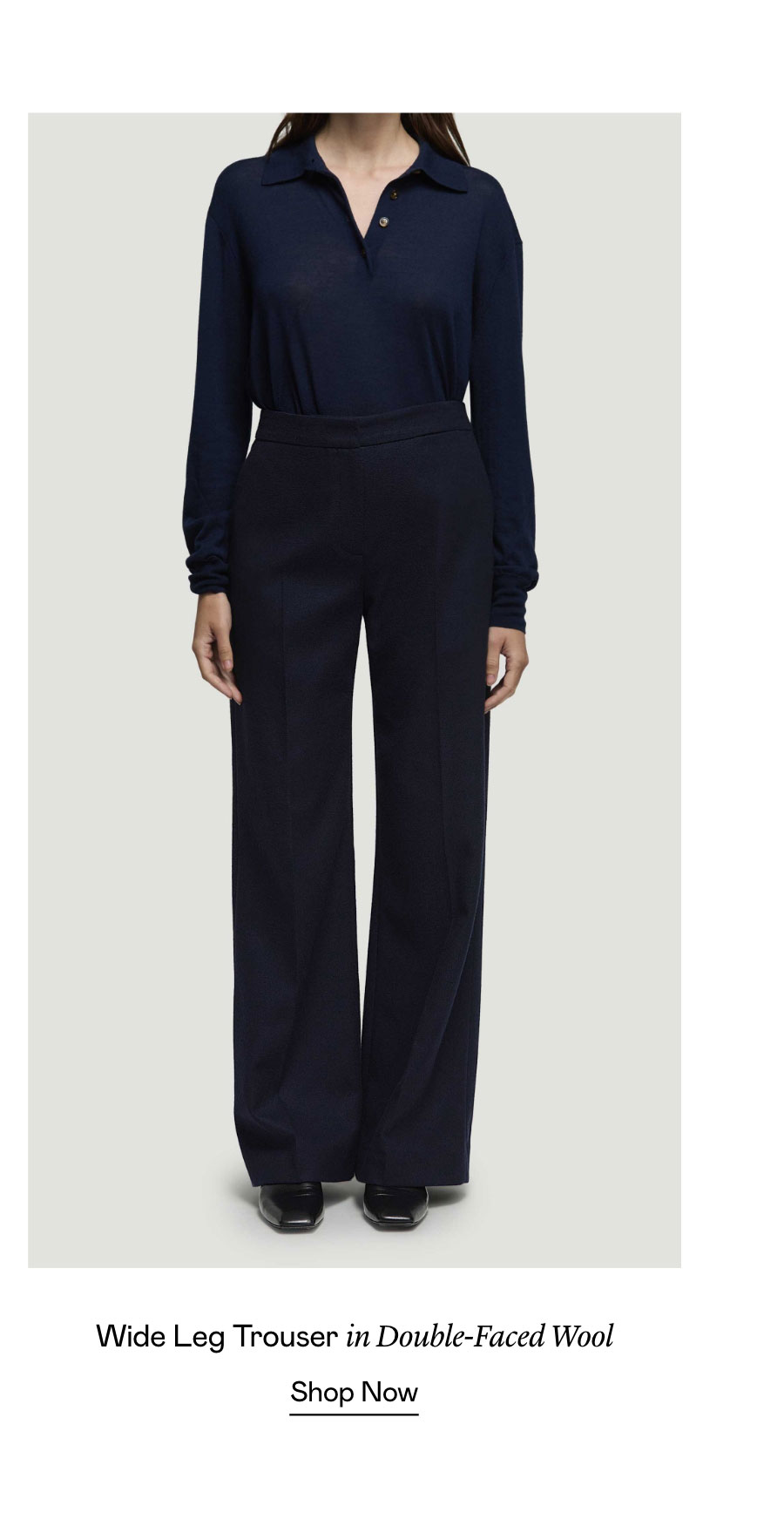 Wide Leg Trouser in Double-Faced Wool