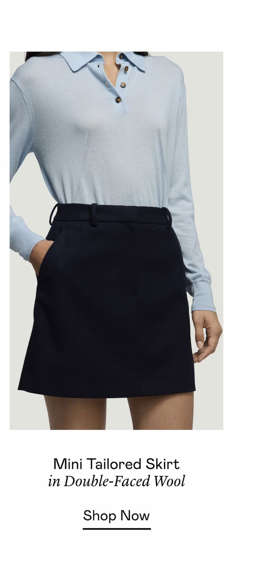 Mini Tailored Skirt in Double-Faced Wool