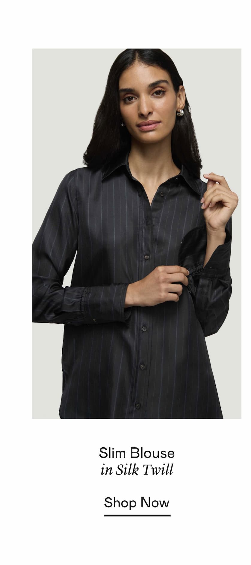 Slim Blouse in Silk Twill
