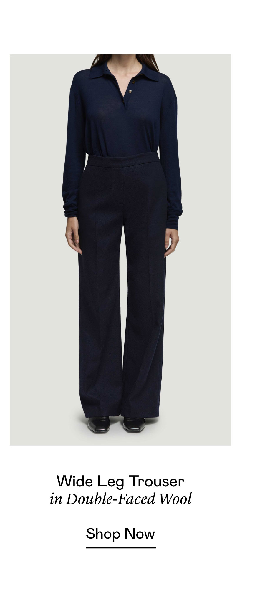 Wide Leg Trouser in Double-Faced Wool