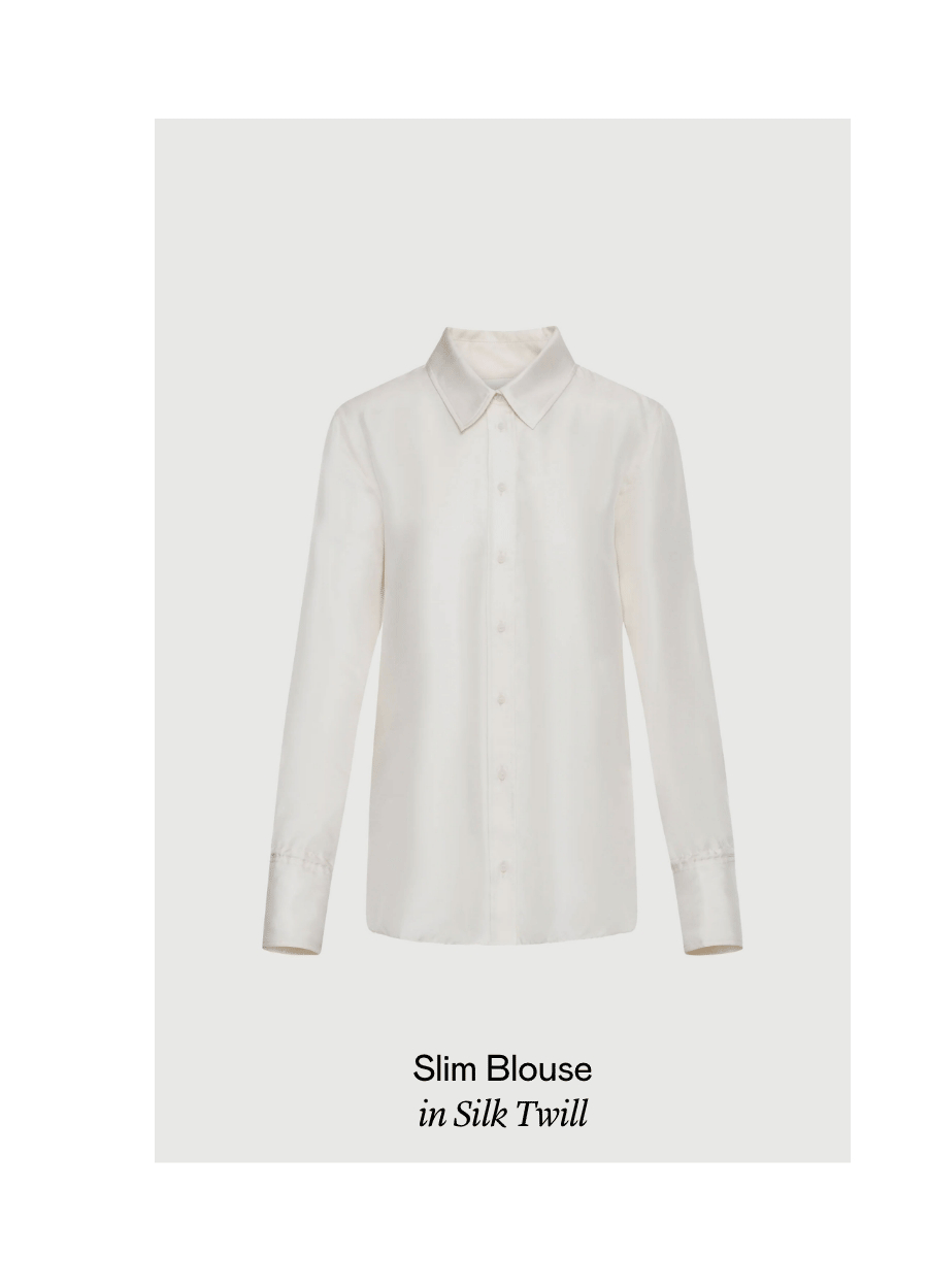 Slim Blouse in Silk Twill